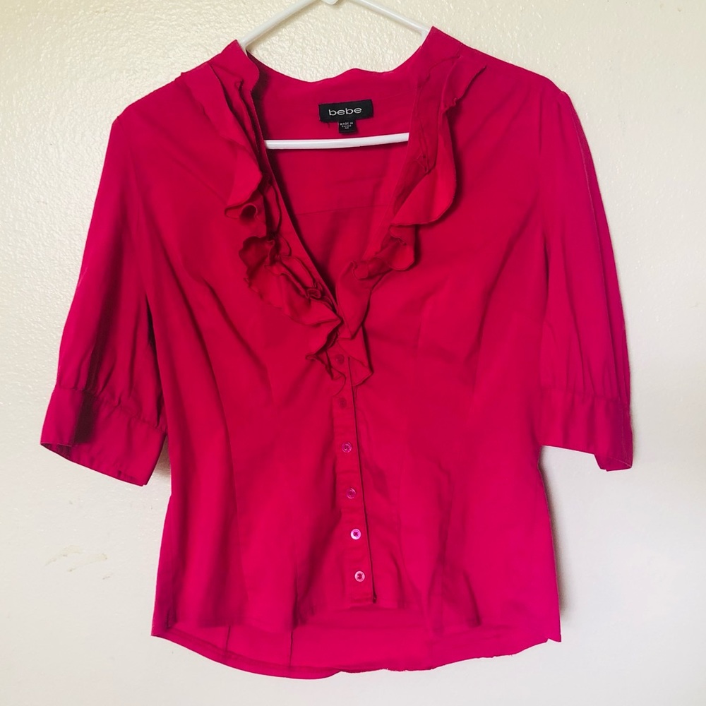 Hot pink Bebe blouse size: medium